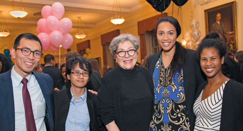 C.V. Starr Scholars and Starr Foundation Global Scholars with NYU Law Board of Trustees Vice Chair Florence Davis ’79