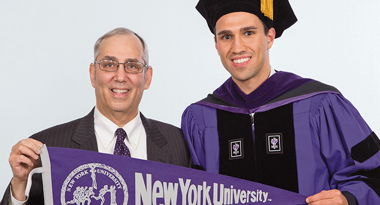 Hillel Neumark with his father Avery Neumark LLM ’80