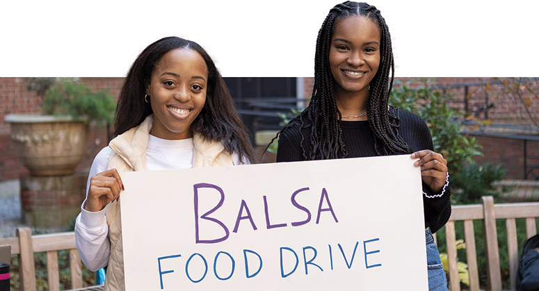 Students at BALSA food drive