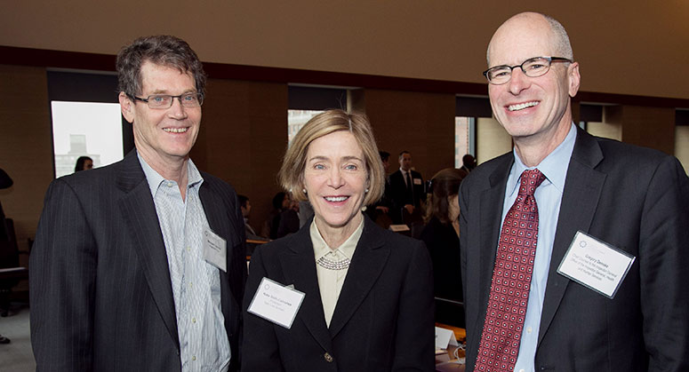 Michael Loucks, Professor Kate Stith-Cabranes and Gregory Demske posing together