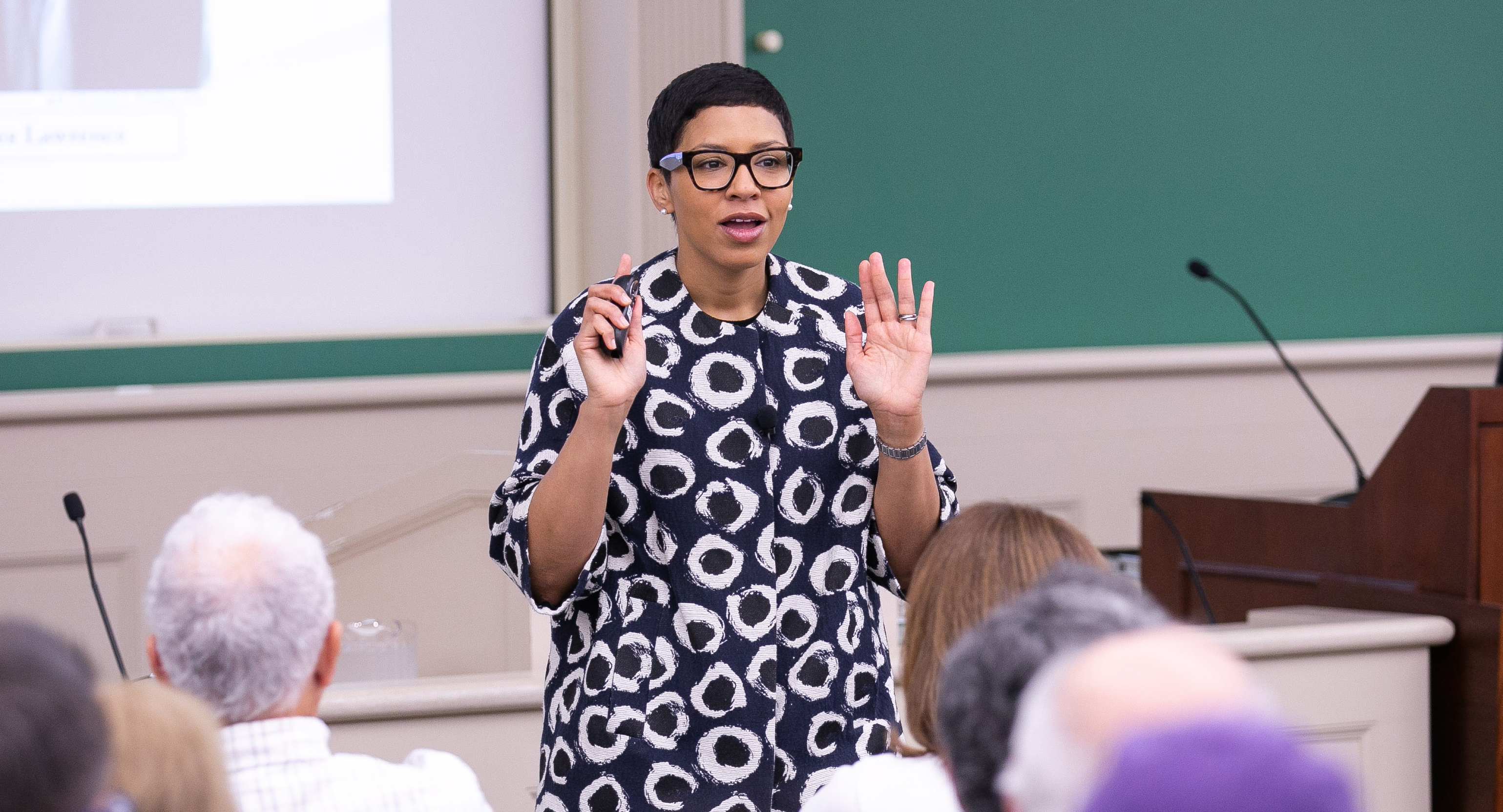 Professor Melissa Murray teaching a class during reunion weekend 2019