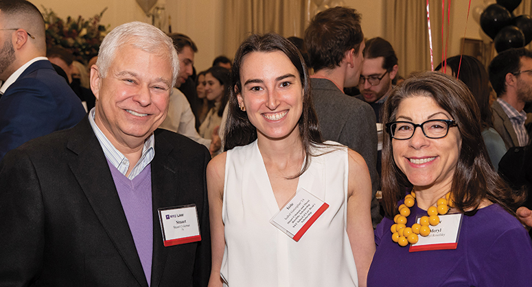 Stuart Coleman and Meryl Rosofsky Scholar Isabel Gutenplan ’24 with NYU Law Trustee Stuart Coleman ’79 and Meryl Rosofsky