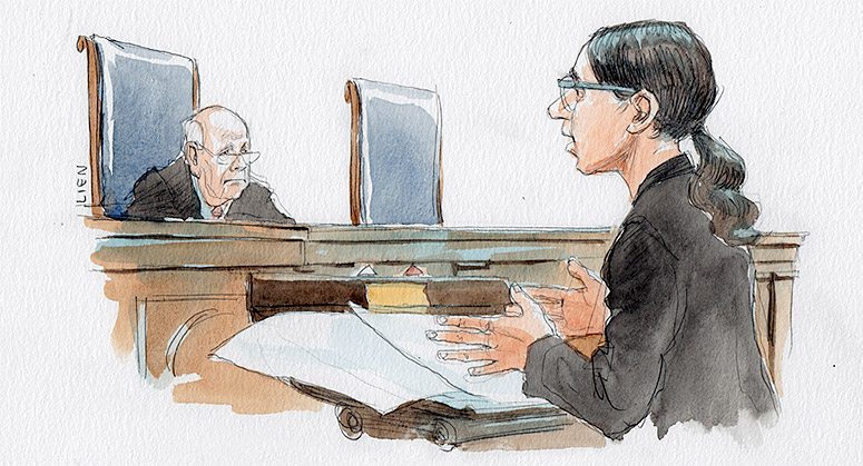 Meeropol argues in <I>Ziglar v. Abbasi</I>. Image credit: Art Lien