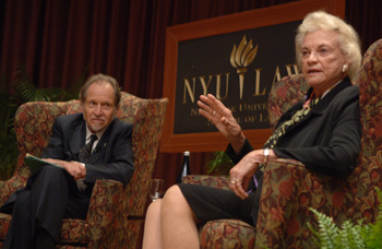 Justice O'Connor onstage with Prof. Oscar Chase