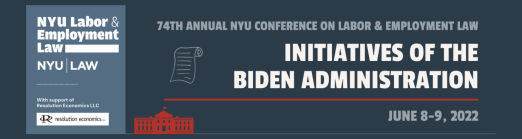 Banner for the 74th Annual Labor Conference: Initiative of the Biden Administration