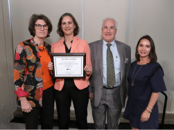 Barbara Landress accepting NYU Distinguished Administrator Award