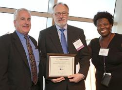 Kevin Anterline accepting NYU Distinguished Administrator Award