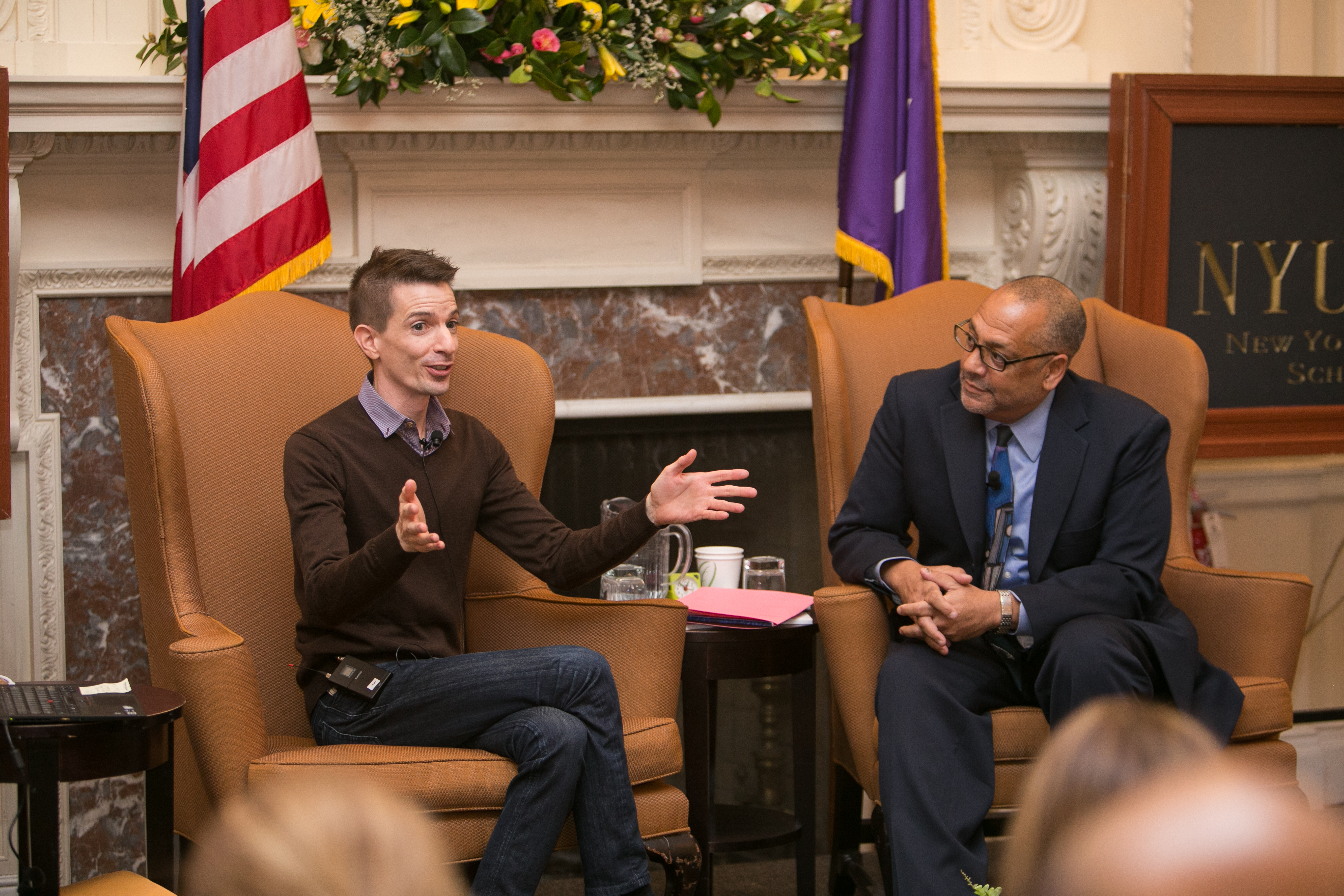 Brian Welle and Professor Anthony Thompson engage in conversation