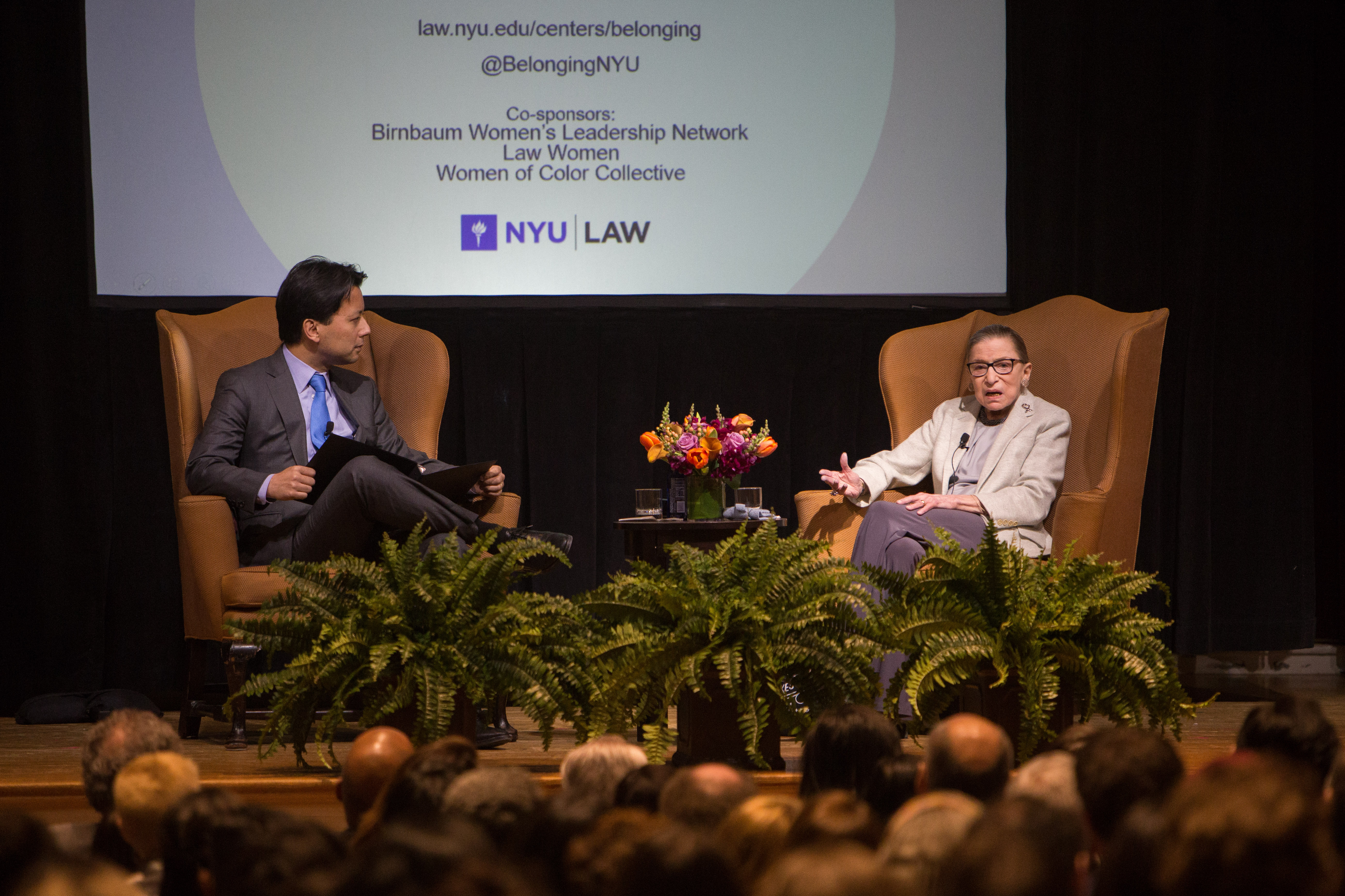 Kenji Yoshino and Justice Ruth Bader Ginsburg engage in conversation