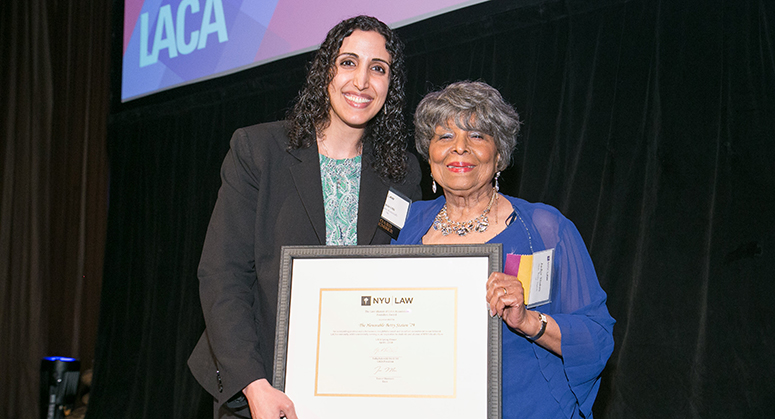 Betty Staton with plaque