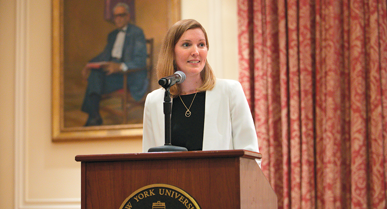 Joyce Lowinson IILJ Research Scholar Alissa Clarke ’19, student speaker