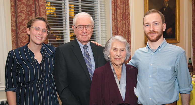 Richard L. Posen Scholars Joanna Rothchild ’20 and James Brennan ’19 with Warner and Susan Posen