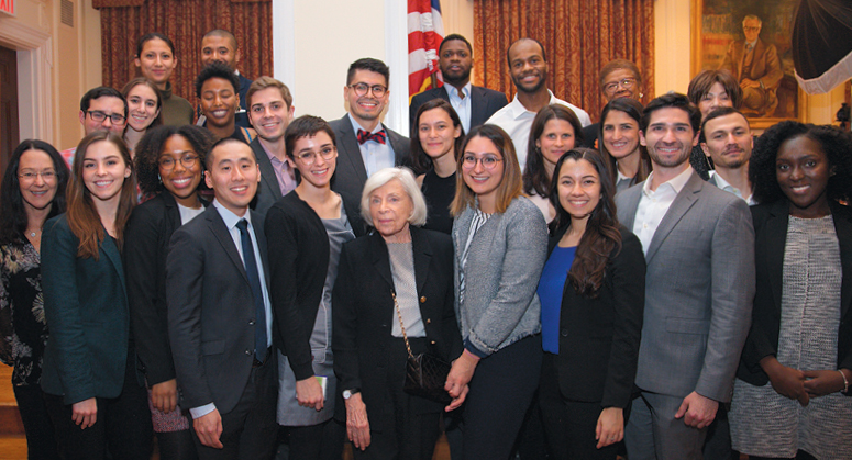 AnBryce scholars with Gail Quackenbush, Dr. Joyce Lowinson, AnBryce Foundation President Thelma Duggin, and Alicia Jones Cheevers ’74