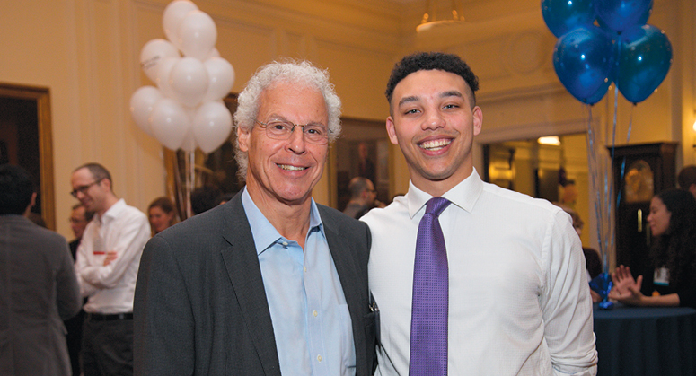 PREP Scholar Jacob Fargo ’21 with Joel Rudin ’78