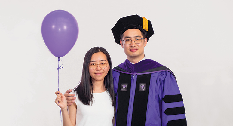 Percy Gao with his fiancée, Ronglu Sun LLM ’17 