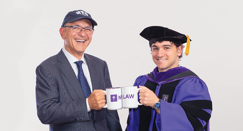 Michael Akselrad with his  father, Harold Akselrad ’77