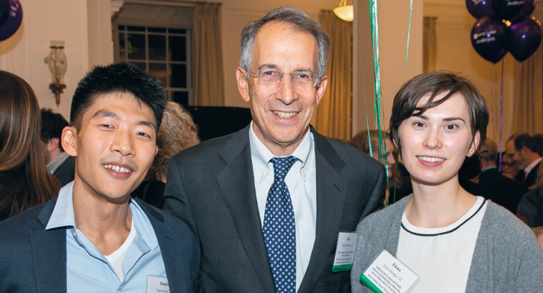 SULLIVAN & CROMWELL PUBLIC INTEREST SCHOLARS (Root-Tilden-Kern Program) Daniel Lee ’22 and Elena Hodges ’22 with NYU Law Trustee Kenneth Raisler ’76