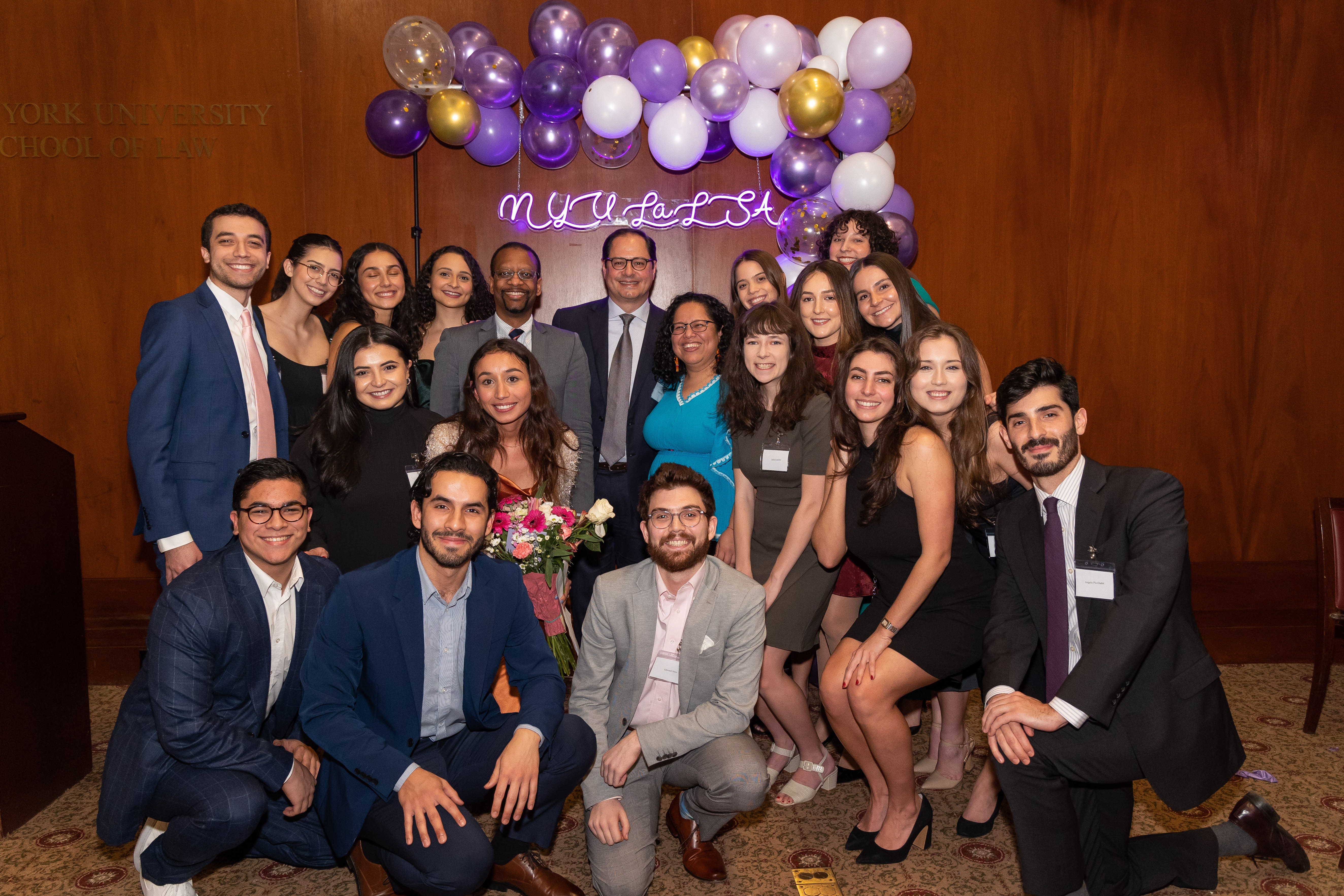 Group of people smiling at the LaLSA Gala