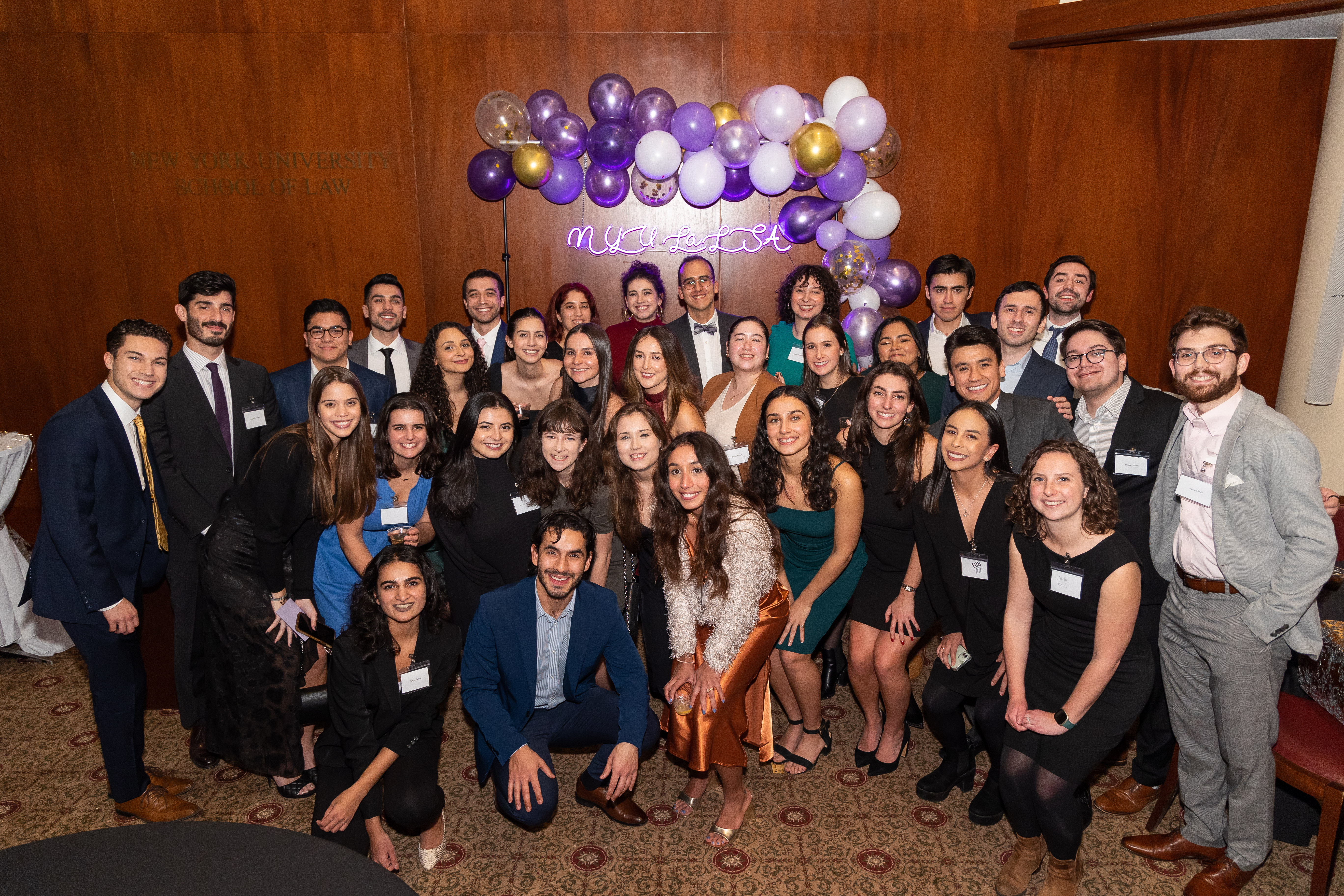 Group of people smiling at the LaLSA Gala