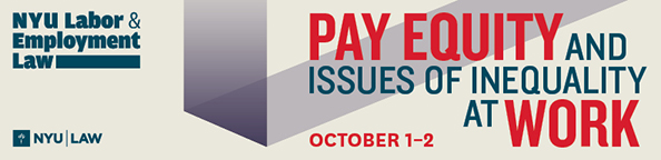 cream colored background with a gray see-through rectangular prism and text reading "Pay Equity and issues of inequality at work"