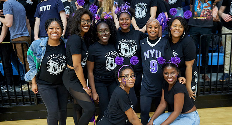 NYU Law students cheering on their peers during the 2019 Dean's Cup game