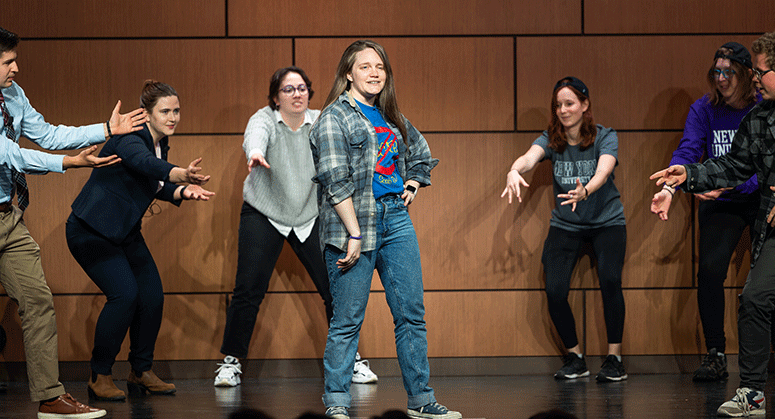 Students performing in Law Revue