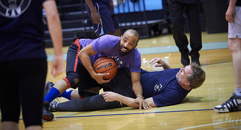 Vincent Southerland at faculty basketball game during Dean's Cup