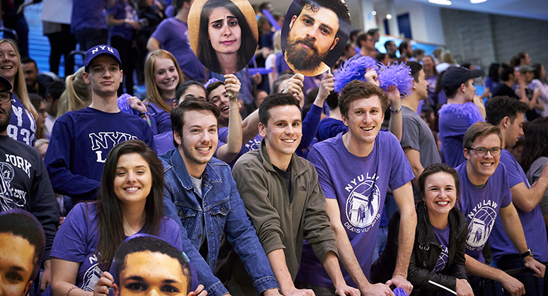 NYU Law students cheering at 2018 Dean's Cup