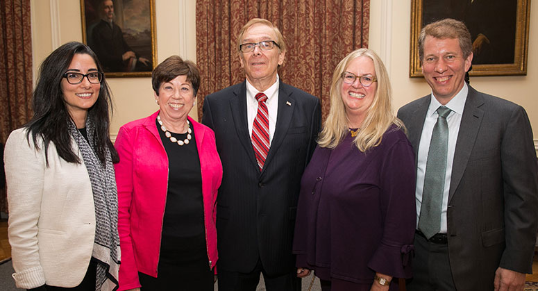 Members of the Grunin Center posing with Dean Trevor Morrison