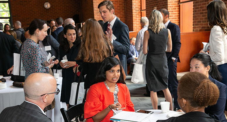 Conference Attendees in Sexton Lounge