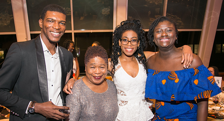 Side Sisay, Professor Paulette Caldwell, Tassleemah “Tolu” Lawal '19, and Samah McGona '18