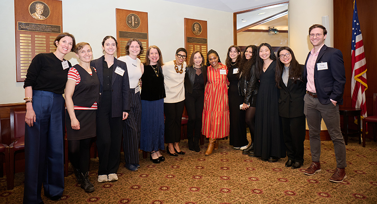 Current and former BWLC fellows, Reproductive Justice Clinic students and alumni with BWLC and RJC leadership