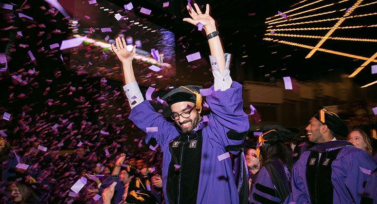 Graduating Law students celebrate at Madison Square Garden