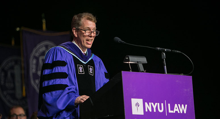 Dean Trevor Morrison addressing the Class of 2018