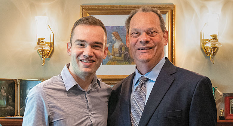 Nickolas J. Andreacchi ’21 with his father, Anthony P. Andreacchi ’87, LLM ’92