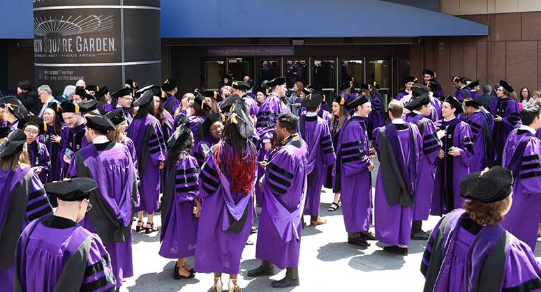 Graduates outside Madison Square Garden