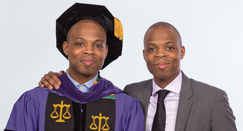 Raymond Diggs with his twin brother, Richard Diggs ’17