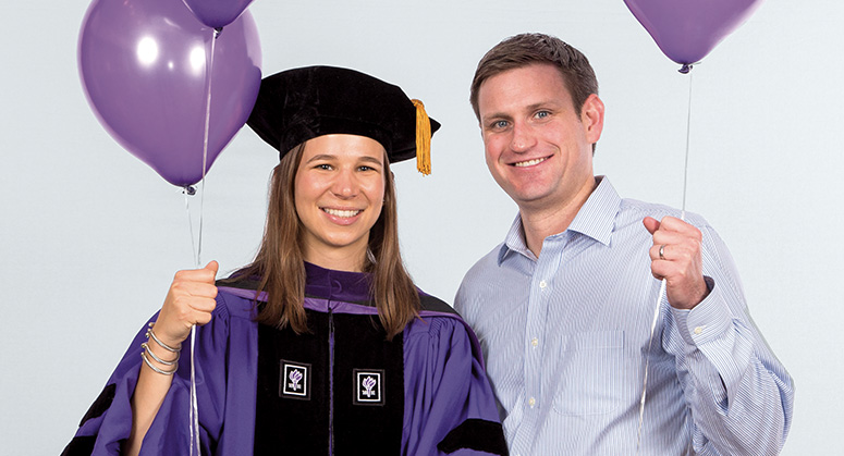 Caroline Herald with her cousin, Luke Steinberger ’13