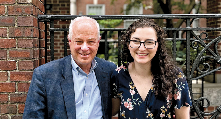 Emily Herzfeld ’23, Arthur T. Vanderbilt and John E. Sexton Scholar, with her father Paul Herzfeld ’85