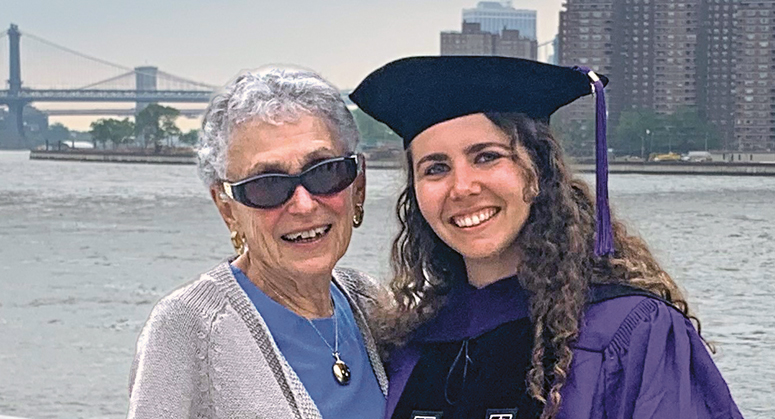 Rebecca Hutchinson ’22 with her grandmother, Katherine Levitan ’55