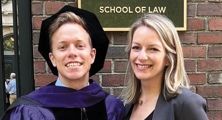 Thomas Hislop ’22, NYU School of Law Dean’s Scholar, with his sister, Katherine Englander ’14