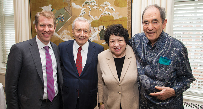 Dean Trevor Morrison, Frank Guarini, Justice Sonia Sotomayor and Albie Sachs together