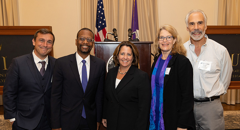 Robert Jackson, Dean Troy McKenzie, Deputy Attorney General Lisa Monaco, Jennifer Arlen, Ed Rock