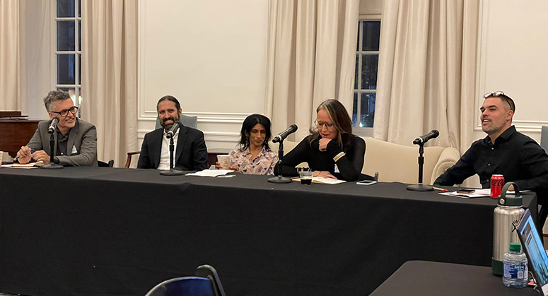 Panelists Gianpaolo Bailloche, Sateesh Nori, Marika Dias, Rasmia Kirmani-Frye and John Whitlow at our Dismantling Racial Capitalism Convening