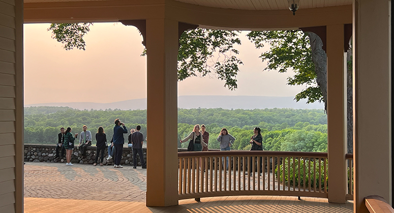 Students take a break at the ICP's Law and Organizing Academy at Borden Estate