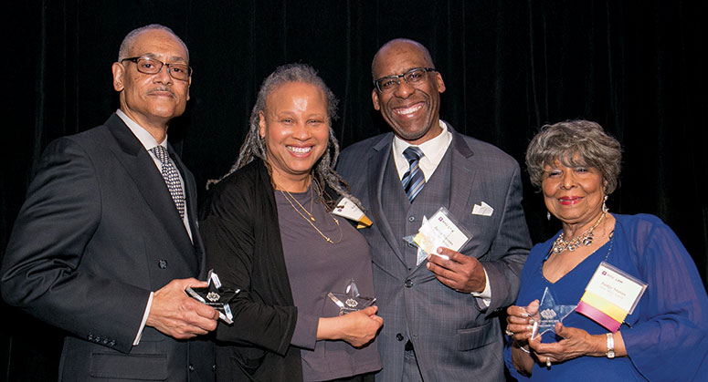 Barry Cozier ’75, Ruth Gordon ’80, Barry Stevens ’78, and Betty Staton ’79