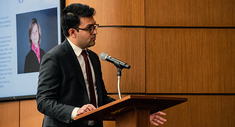 Aditya Trivedi at lectern