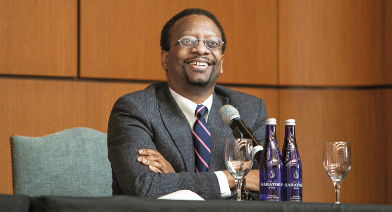 Troy McKenzie '00 at a discussion following oral arguments in the US Court of Appeals for the Second Circuit, held at NYU Law