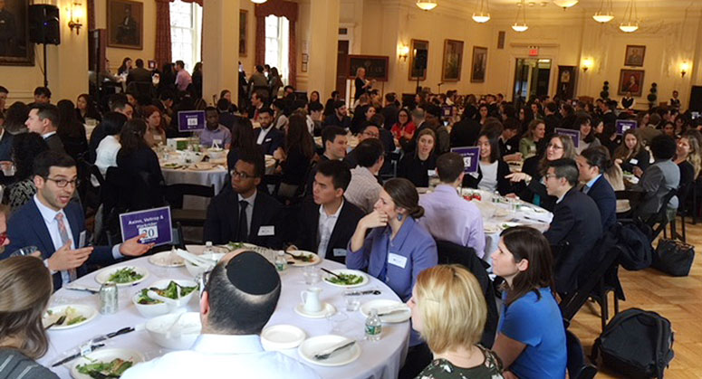 Overview of room at NYU Speed Networking Event