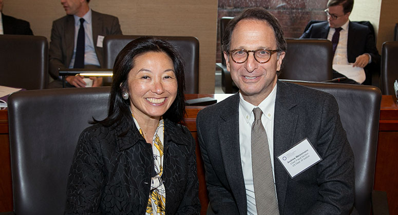 Two panelists posing together